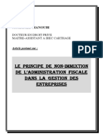 Le Principe de Non Immixtion de Ladministration Fiscale Dans La Gestion de Lentreprise