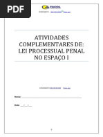 Atividades Complementares - 7 Lei Processual Penal No Espaço I0