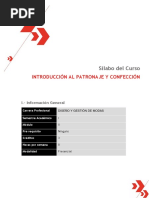 Ciclo I - Introducción Al Patronaje y Confección