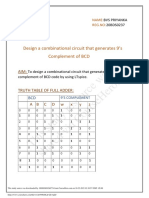 This Study Resource Was: Design A Combinational Circuit That Generates 9's Complement of BCD