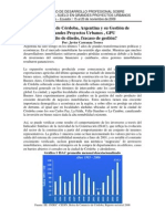 Grandes Proyectos Urbanos, GPU ¿Éxito de Diseño, Fracaso de Gestión? Estudio de Caso Cordoba, Argentina