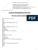 Inverse Trigonometric Function: Multiple Choice Questions