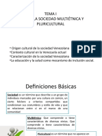 TEMA I Venezuela Sociedad Multietnica y Pluricultural