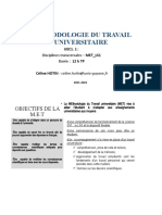 METHODOLOGIE DU TRAVAIL UNIVERSITAIRE SÃ©ance 1