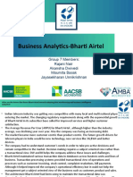 Business Analytics-Bharti Airtel: Group 7 Members: Rajani Nair Akansha Dwivedi Moumita Basak Jayasekharan Unnikrishnan