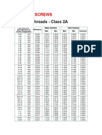 External Threads - Class 2A: Machine Screws