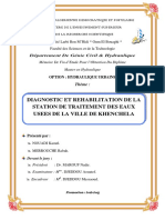 Diagnostic Et Réhabilitation de La Station de Traitement Des Eaux Usées de La Ville de Khenchela