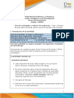 Guía de Actividades y Rúbrica de Evaluación - Unidad 2 - Fase 3 - Estudio de Caso Sobre Demanda, Oferta y Punto de Equilibrio Del Mercado