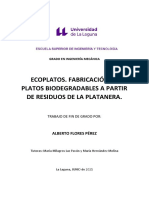 Ecoplatos. Fabricacion de Platos Biodegradables A Partir de Residuos de La Platanera.