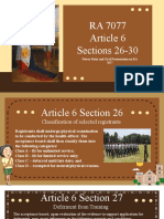 RA 7077 Article 6 Sections 26-30: Power Point and Oral Presentation On RA 7077