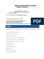 Pago Trámite Calificación Cultural: Constancia de Transferencia A Otros Bancos Diferidas - BCP