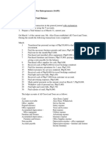 Simplified Accounting For Entrepreneurs (SAFE) Assignment - Part 1 Journalizing, Posting, Trial Balance