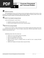 Classroom Management and Classroom Routines: Field Study 1 Learning Episode