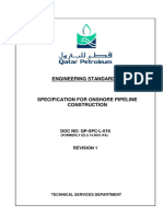 QP Specification For Onshore Pipeline Construction (QP-SPC-L-018-R1)