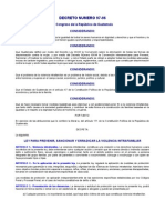 Decreto Numero 97-96 Ley para Prevenir, Sancionar y Erradicar La Violencia Intrafamiliar