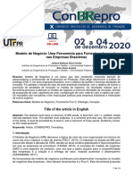 Modelo de Negócio Five V - Uma Ferramenta para Fomentar A Inovação