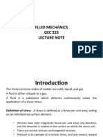 Fluid Mechanics GEC 223 Lecture Note