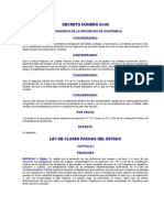 Decreto Número 63-88 Ley de Clases Pasivas Del Estado