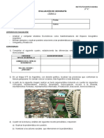 EVALUACIÓN DE GEOGRAFÍA 3er Año TEMA 1