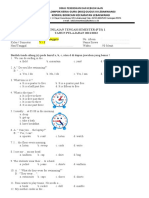 Tema: Bahasa Inggris No. Absen: ............ Kelas / Semester: V / 1 Nama Siswa: Hari/Tanggal: . Waktu: 90 Menit