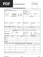 EMPLOYMENT Personal Particulars Form