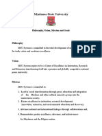 Mindanao State University: Philosophy, Vision, Mission and Goals