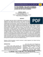 Parenting Amidst The Pandemic: The Case of Parental Involvement in Adolescents' Reading Engagement and Modular Distance Learning