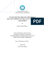 Factors Affecting Employees' Performance: The Case of Ethiopian Electric Utility Eastern Addis Ababa District