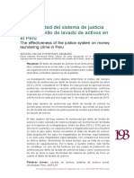 La Efectividad en El Sistema de Justicia Frente Al Delito Lavado Activos en El Peru Toyohama