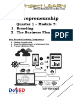 Entrepreneurship: Quarter 1 - Module 7: 1. Branding 2. The Business Plan