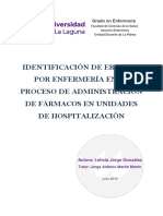 Identificacion de Errores Por Enfermeria en El Proceso de Administracion de Farmacos en Unidades de Hospitalizacion