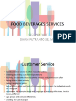 Food Beverages Services: Second Part Diyan Putranto Se, MM