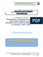 Especificaciones Tecnica Sistema Agua Potable