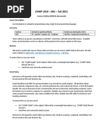 COMP 1010 - D01 - Fall 2021: Course Outline (ROASS Document)