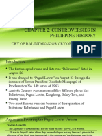 Chapter 2: Controversies in Philippine History: Cry of Balintawak or Cry of Pugadlawin