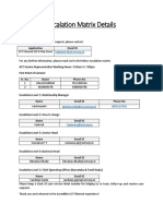 Escalation Matrix Details