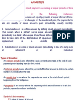 An Annuity Is A Series of Equal Payments Occurring at Equal Periods of Time Annuities Occur in The Following Instances