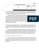 Short Quiz (3 Items X 5 Points) : Quiz On Global Marketing Date: JAN.22.2021 Score