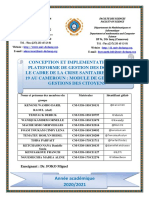 Cahier de Conception Et Réalisation D'une Plateforme Permettant La Distribution Des Denrées Alimentaires Aux Populations Pendant La Période de Covid