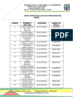 Listado de Aspirantes A Socios Del Comite