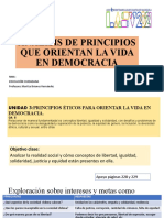 Análisis de Principios Que Orientan La Vida en Democracia