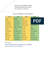 MYP Year 2 Spanish - Unit 1 Information Sheet