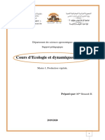 M1 Production Végétale 19-20 Cours D - Ecologie Et Dynamiques Des Sols BENARAB