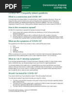 Coronavirus Covid 19 Frequently Asked Questions