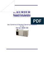 Varian 3800 GC: User Guidelines & Standard Operating Procedure For The