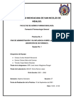 Vías de Administración y Su Influencia Sobre La Velocidad de Absorción de Un Fármaco.