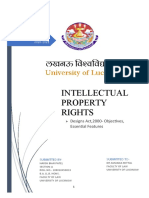 Intellectual Property Rights: Designs Act, 2000-Objectives, Essential Features