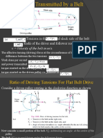 Tensions in The Tight and Slack Side of The Belt Radii of The Driver and Follower Respectively