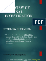 Overview of Criminal Investigation