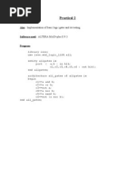 Practical 2: Aim: Implementation of Basic Logic Gates and Its Testing